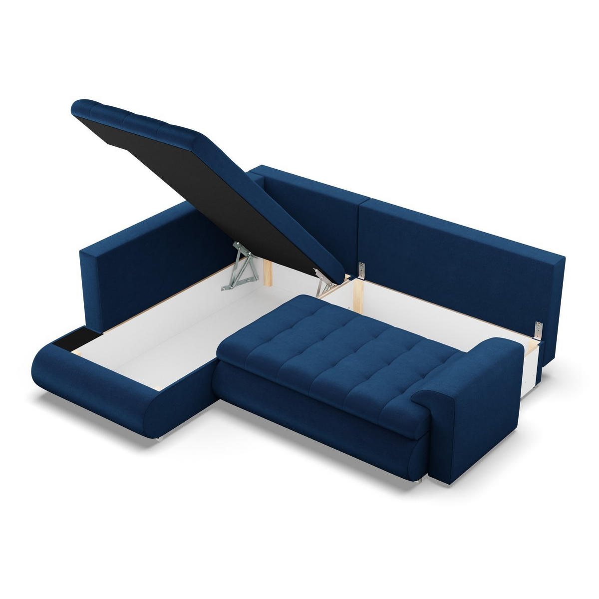 ECKSOFA LINKS MIT SCHLAFFUNKTION FORESTA, Dunkelblau - Dunkelblau, Textil (230/200cm) - Mebligo