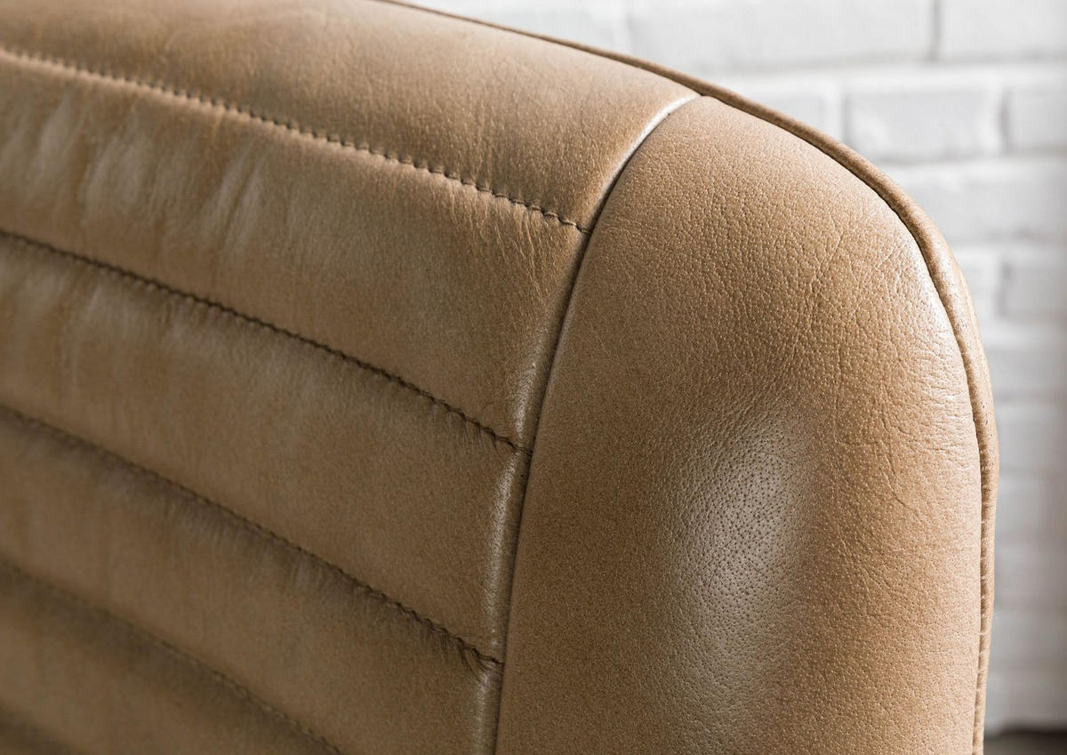 STUHL Echtleder 52 x 57 x 108 cm beige IRON LABEL #615 - Beige, Leder (52/108/57cm) - Massivmoebel24