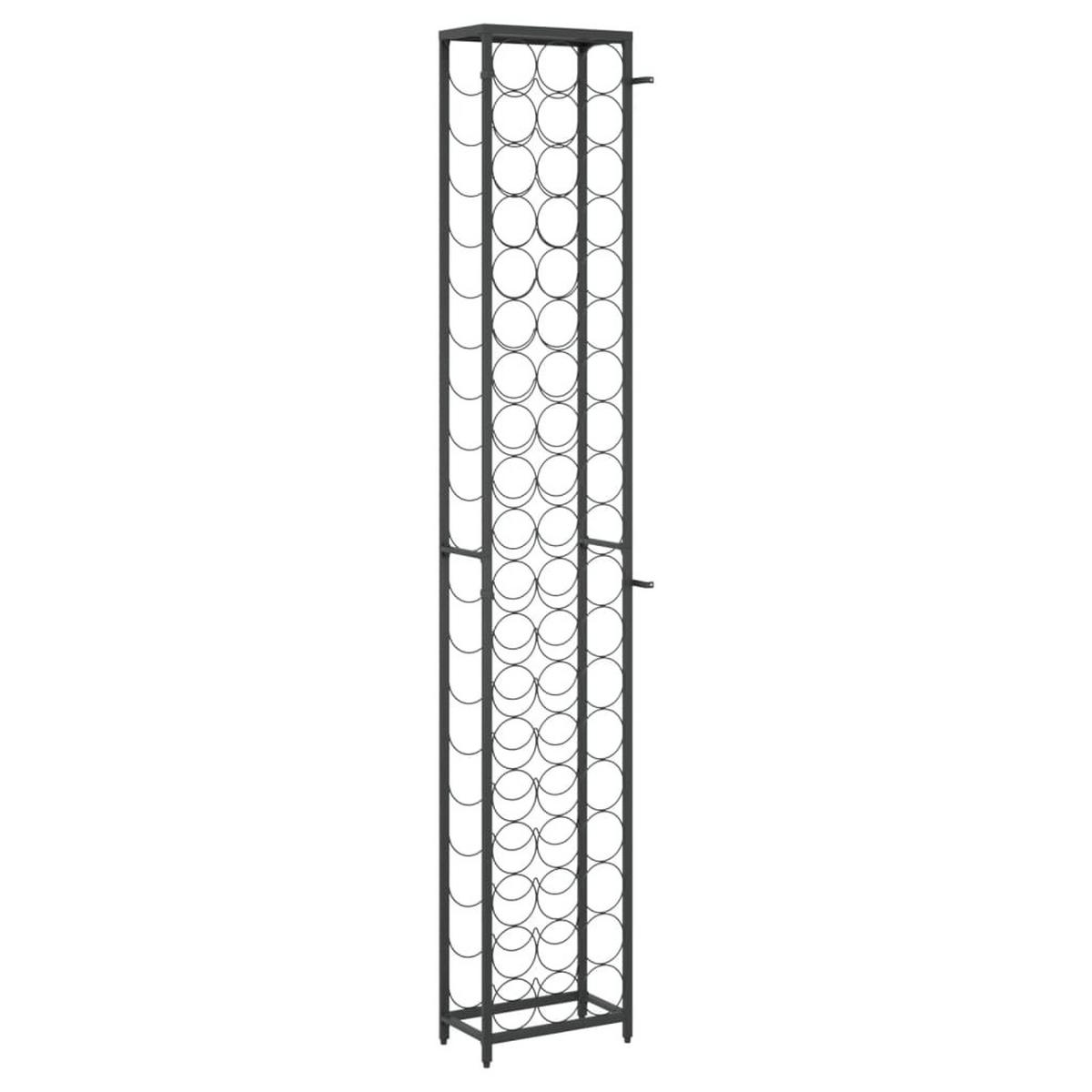 WEINREGAL Schwarz Eisen - Schwarz, Metall (18/200/34cm) - vidaXL