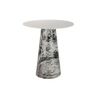 BEISTELLTISCH Mosaic Marble Weiß 40/40/42 cm - Weiß, Metall (40/40/42cm) - Leitmotiv