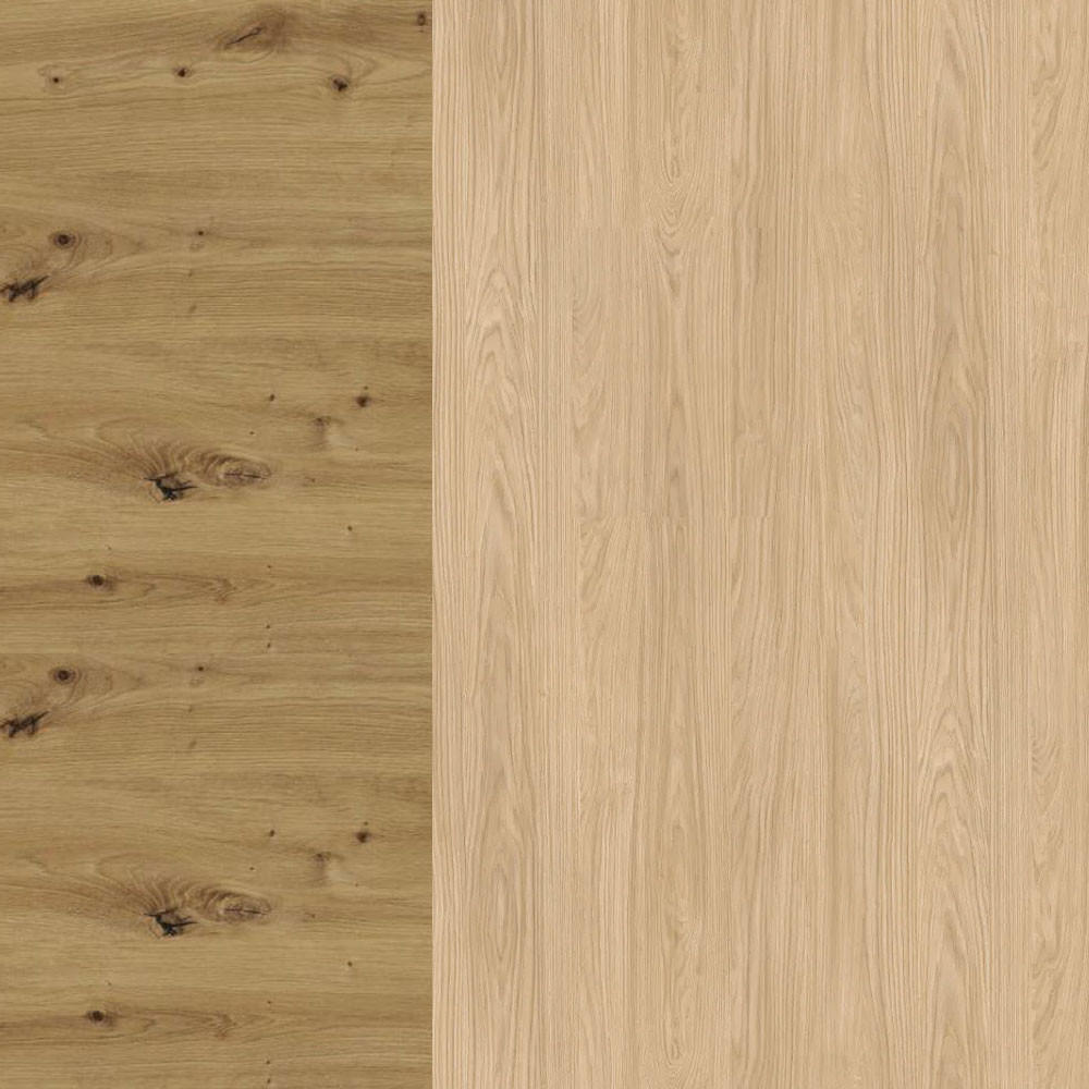 KÜCHENZEILE Casella 15-teilig Eiche Artisan / Casella Eiche Natur hell - Hellbraun/Eiche Artisan, Holzwerkstoff/Metall (360/207/270cm) - Feldmann-Wohnen