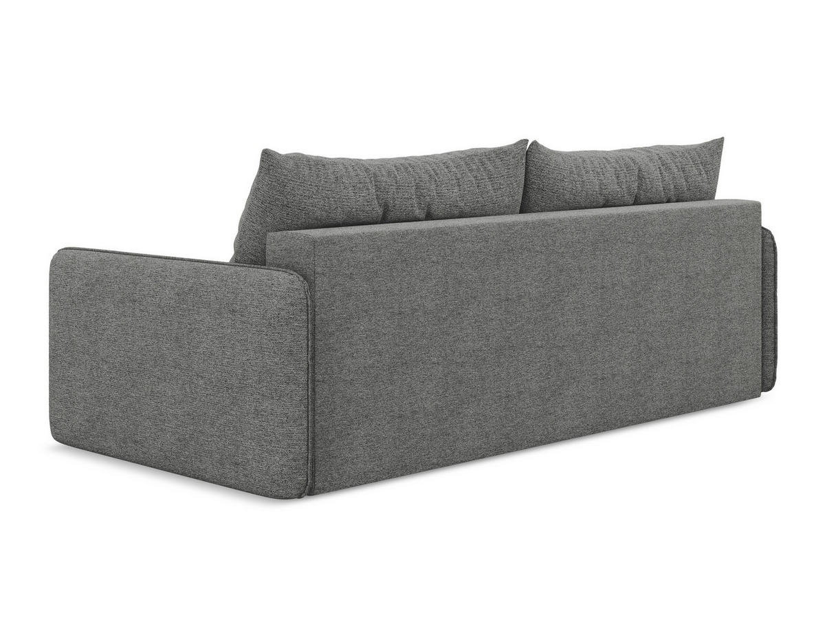 3-SITZER SOFA mit Schlaffunktion Chenille Stoff Grau - Schieferfarben/Schwarz, Kunststoff/Textil (216/86/105cm) - Makamii