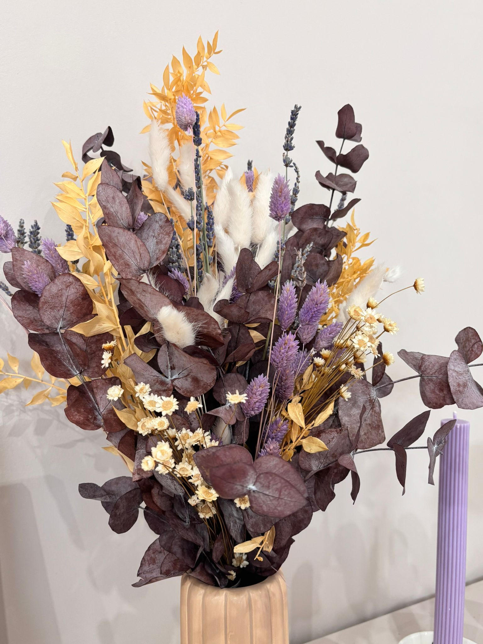 TROCKENBLUMENSTRAUSS Purple Harmony - 50 cm - Lila, Naturmaterialien (50cm) - Lykke & You