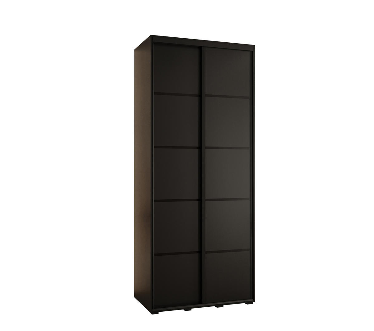SCHWEBETÜRENSCHRANK 235,2/110/45 2-türig - Schwarz, Holz/Metall (110/235/45cm) - Abiks Möbel