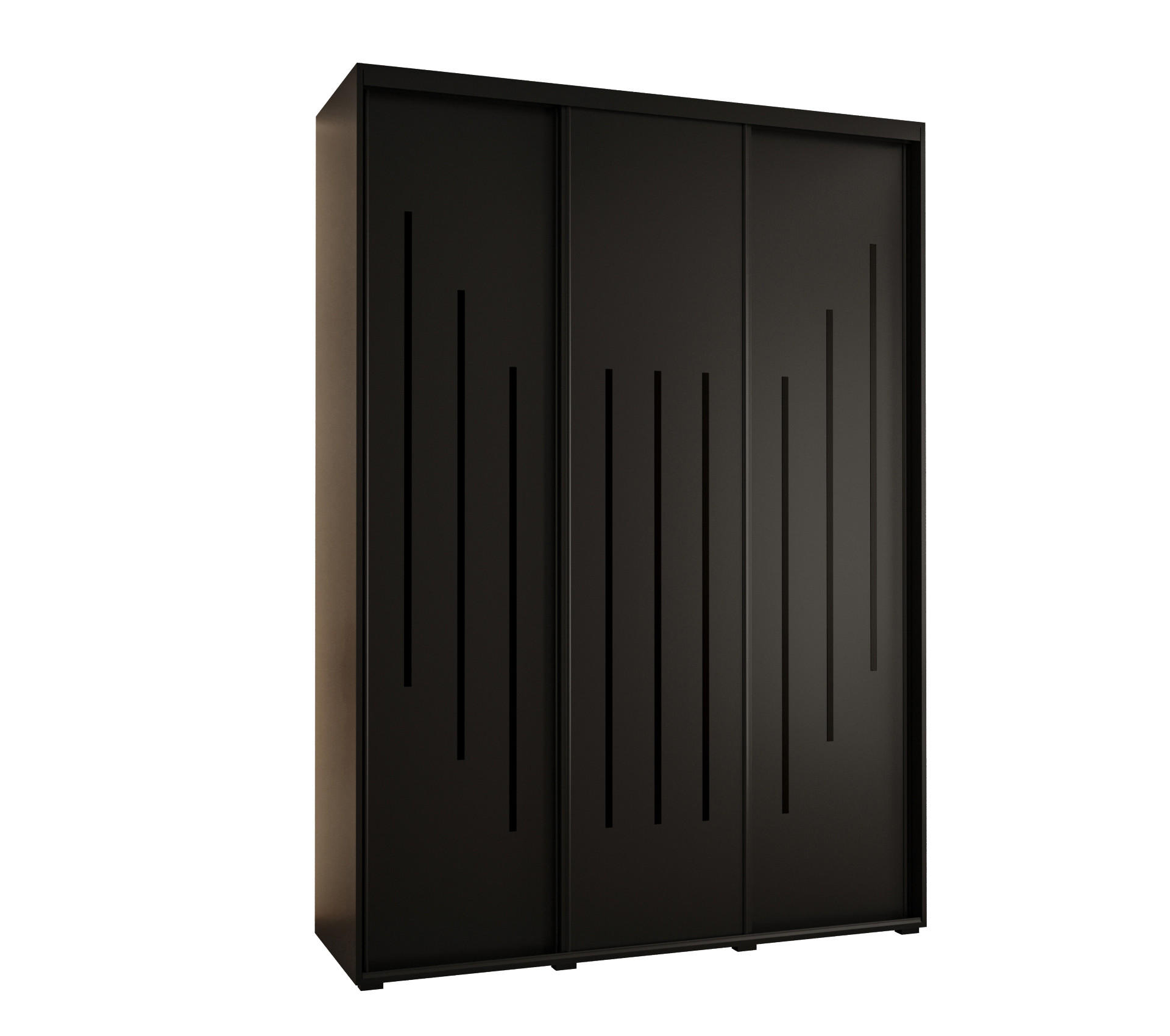 SCHWEBETÜRENSCHRANK 235,2/180/45 3-türig - Schwarz, Holz/Metall (180/235/45cm) - Abiks Möbel