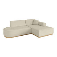 ECKSOFA Ottomane Rechts IREA-L1-v2 - 232x165x80 cm Beige - Hellbraun/Creme, Holzwerkstoff/Textil (232/165cm) - ALTDECOR