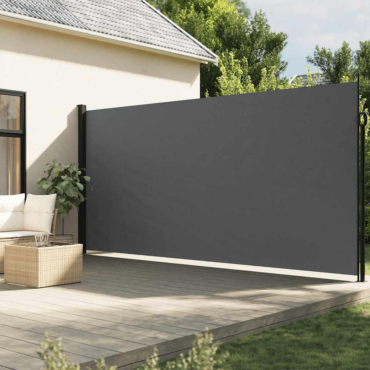 SEITENMARKISE Ausziehbare Anthrazit 200/300 Cm - Anthrazit, Textil (200/300cm) - vidaXL