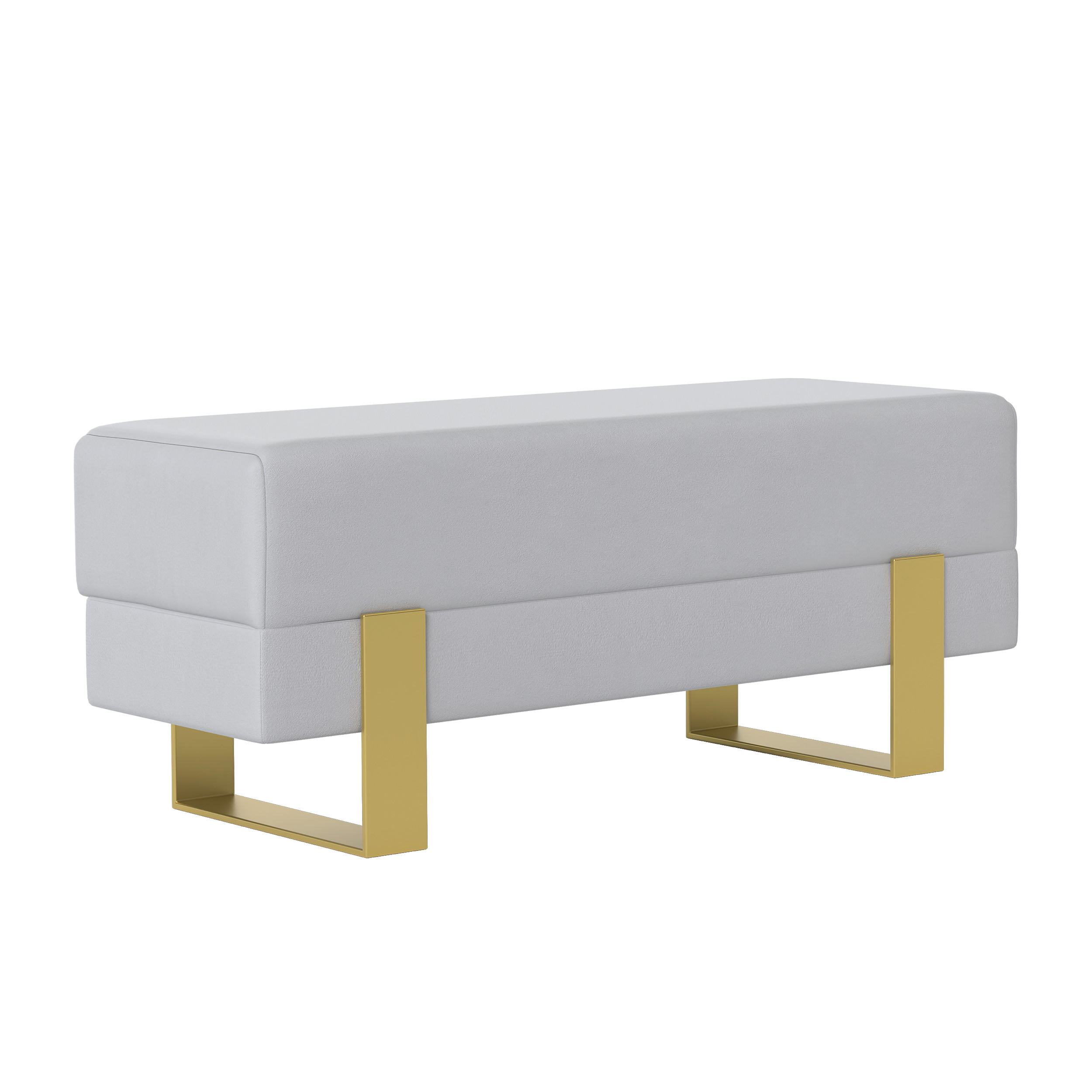 POLSTERBANK RIVA 100 cm Gold / Grau ,Metallgestell - Grau, Metall (100/47/35cm) - Idohome