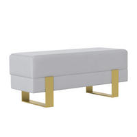 POLSTERBANK RIVA 100 cm Gold / Grau ,Metallgestell - Grau, Metall (100/47/35cm) - Idohome