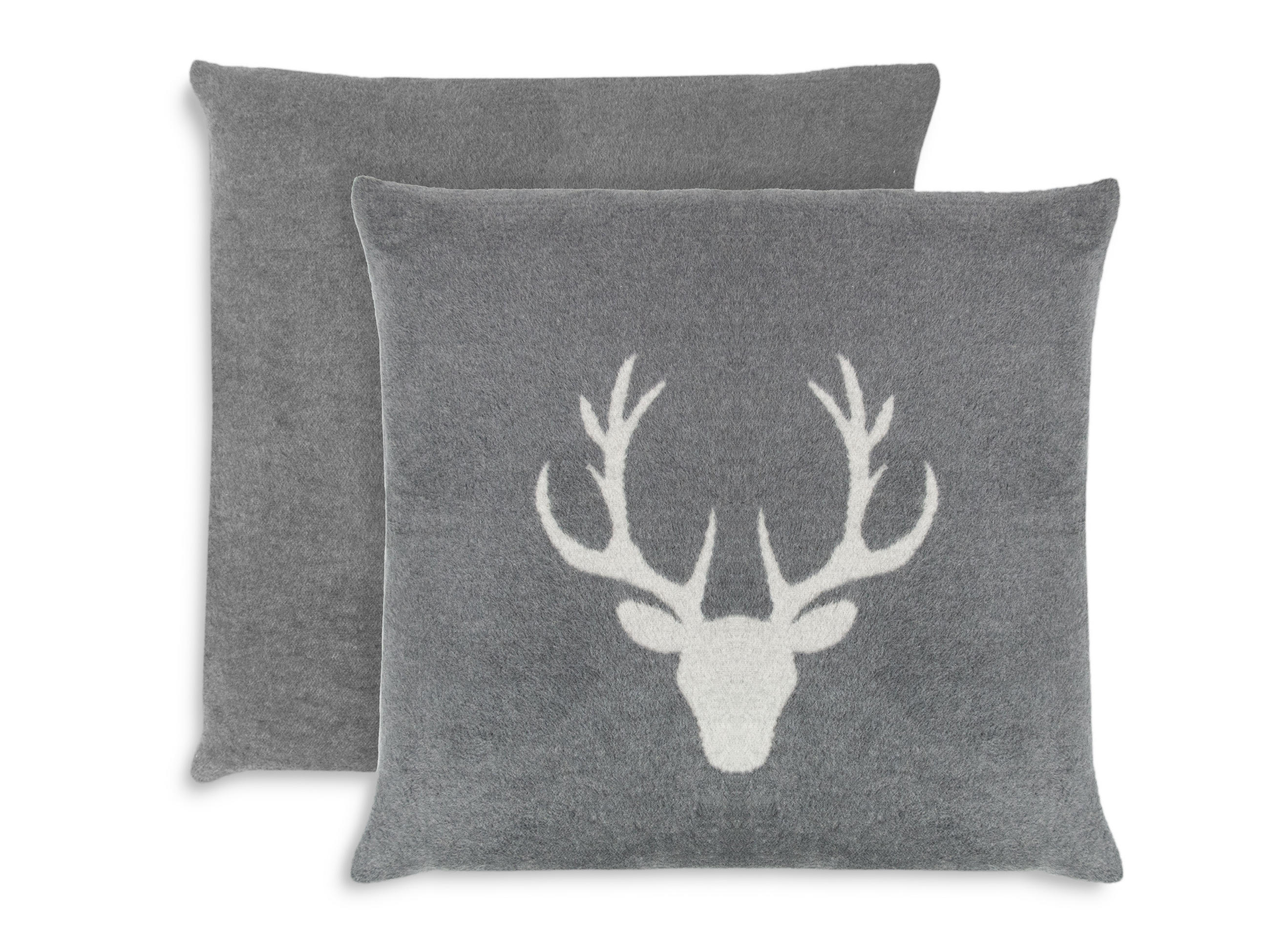 KISSENBEZUG, 2er-Set, 50x50 cm, 60% Baumwolle, 40% Polyacryl, Grau - Grau, Naturmaterialien (50/50cm) - Zollner