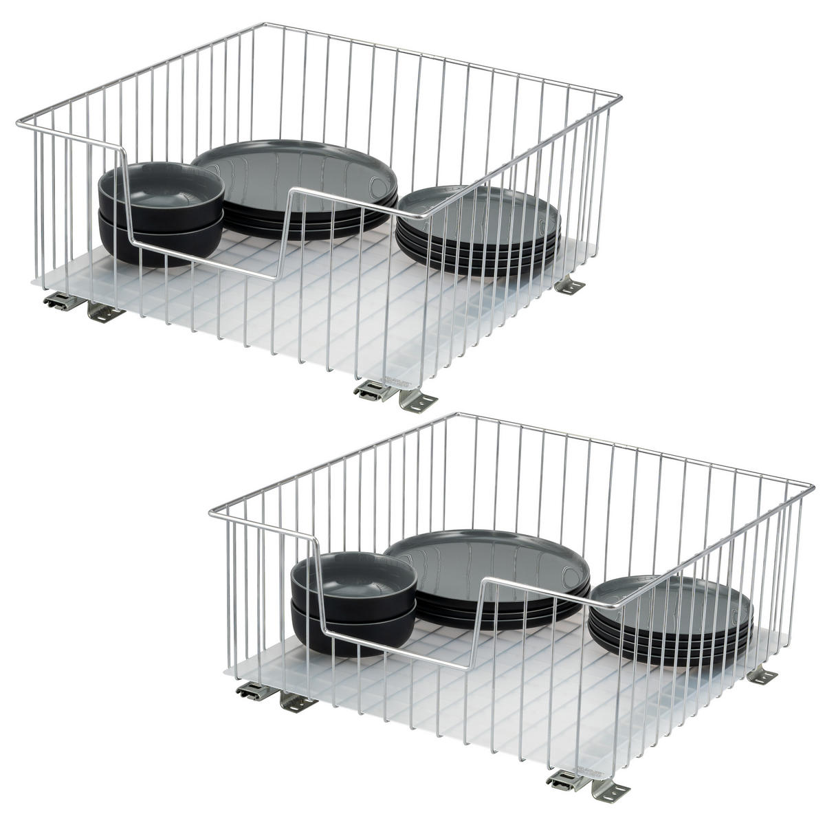 SCHRANK-KORBAUSZUG 50 cm, Silber, Metall - Silberfarben, Metall (50/23/50.5cm) - bremermann