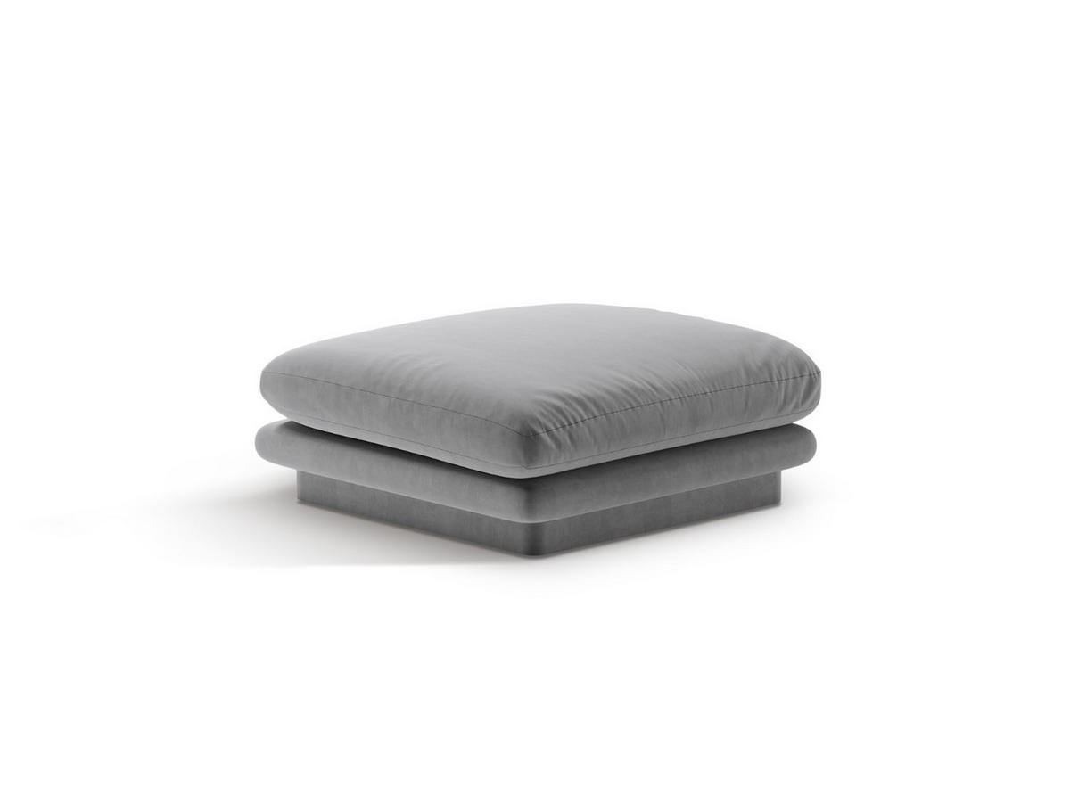POUF Torino aus Samt hellgrau - Hellgrau, Textil (80/41/80cm) - Micadoni