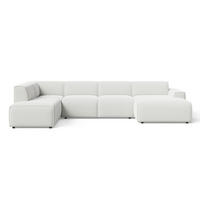 ECKSOFA U Belluno Weiß Links - Schwarz/Weiß, Holz/Kunststoff (378/220cm) - Graingold