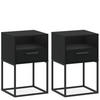 NACHTTISCH RECTUS 2-er Set - Schwarz, Holzwerkstoff (40/65/39cm) - KONSIMO®
