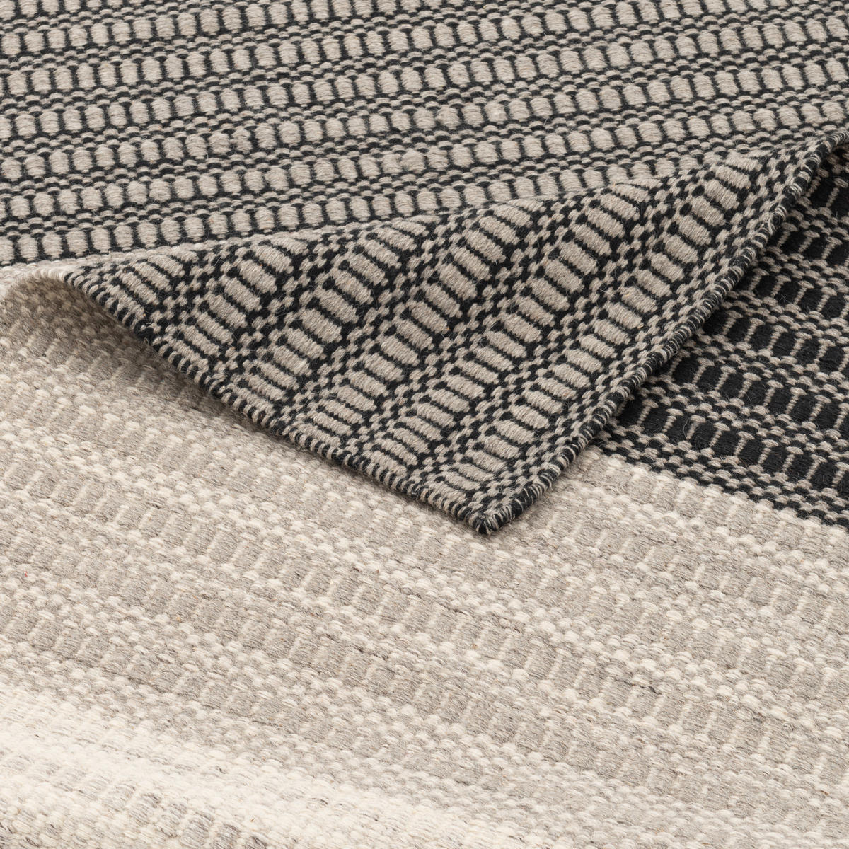 NATUR TEPPICH WOLLE SKANDI STRIPES - Grau, Textil (140/200cm) - Pergamon