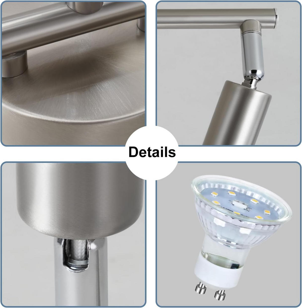 DECKENSTRAHLER Glühfeld 8/13/40 cm - Alufarben, Metall (40/8/13cm) - ZMH