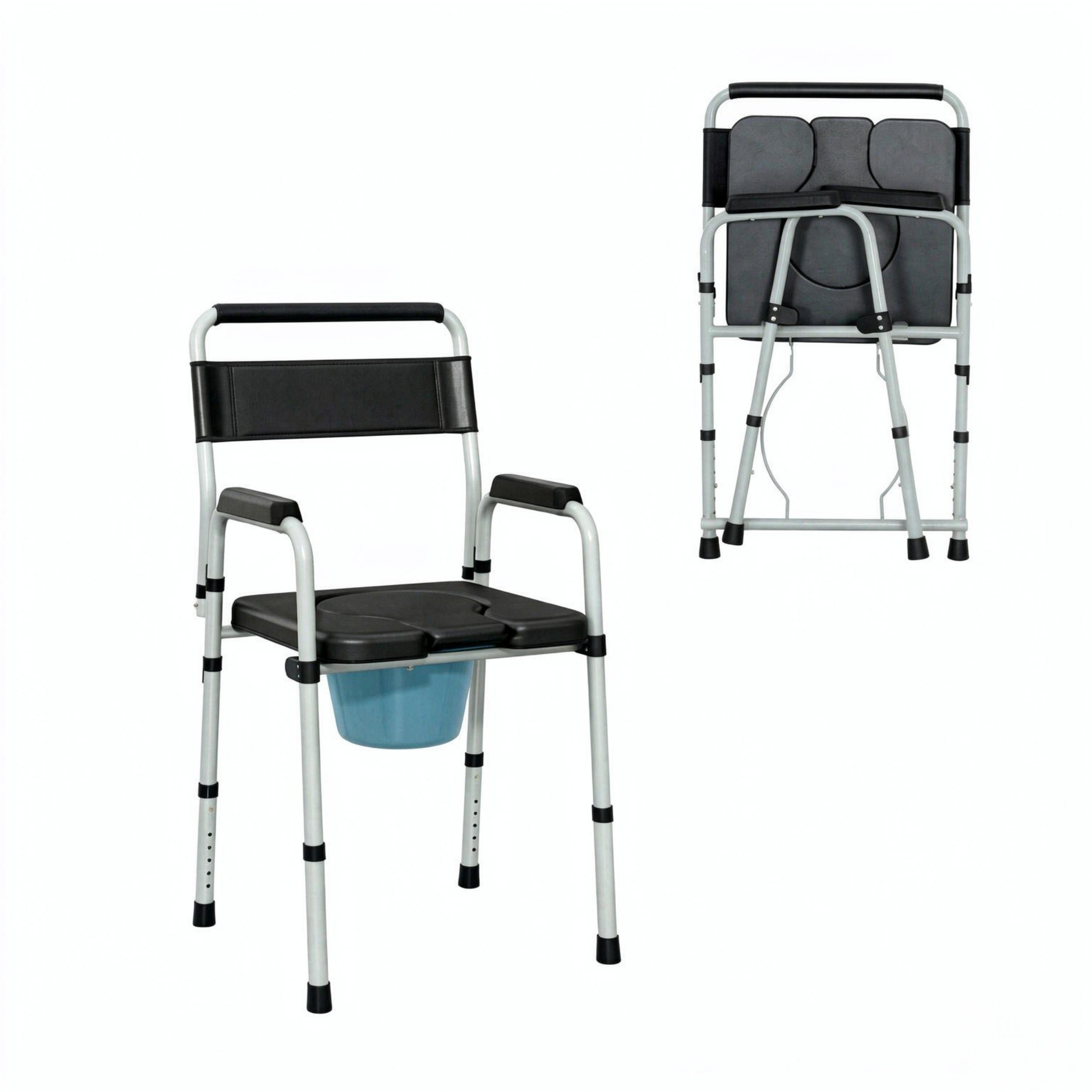 ComfortXL Toilettenstuhl Schwarz 46x97x52.5 cm