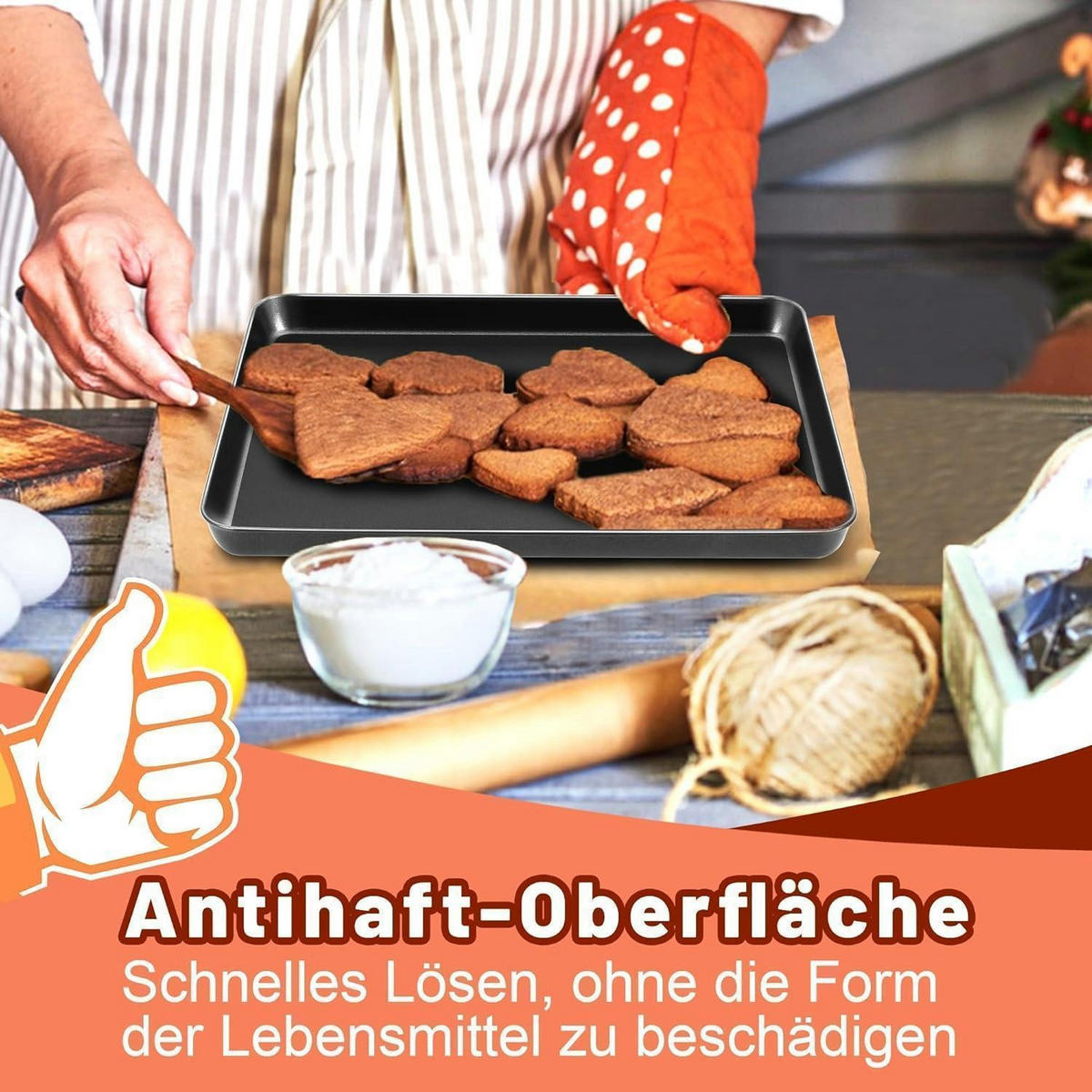 BACKBLECH 2er Set Antihaftbeschichtet 40.5 x 30.5 cm - Schwarz, Metall (20.5/2.5/26.5cm)