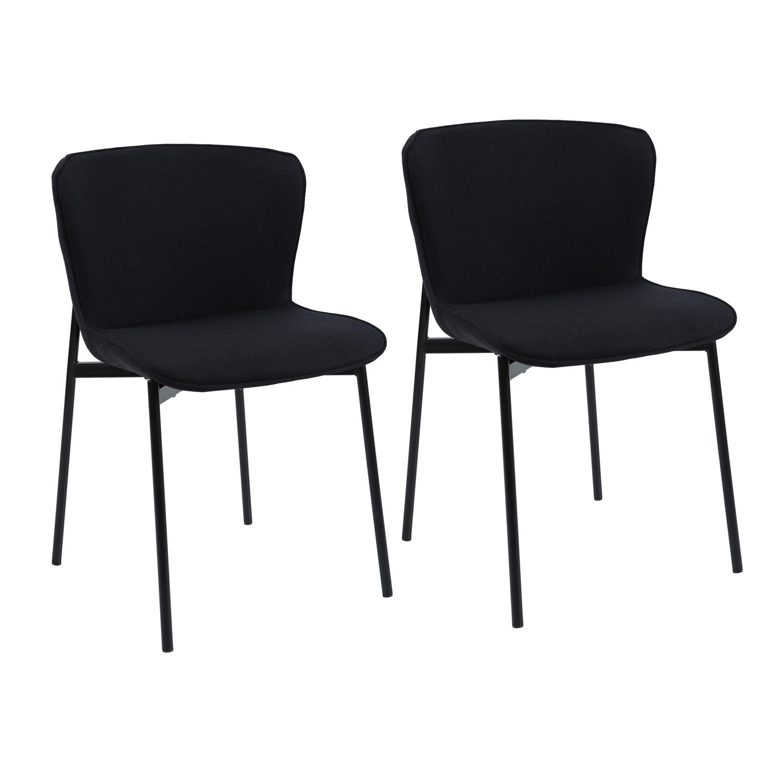 ESSZIMMERSTUHL MARY 2er Set - Schwarz, Textil (50/81/50cm) - SVITA