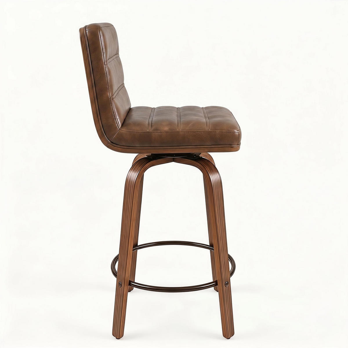 BARHOCKER DE-36437 mit geschwungenen Holzbeinen Rotbraun - Braun, Holz (48/90/40cm) - ComfortXL