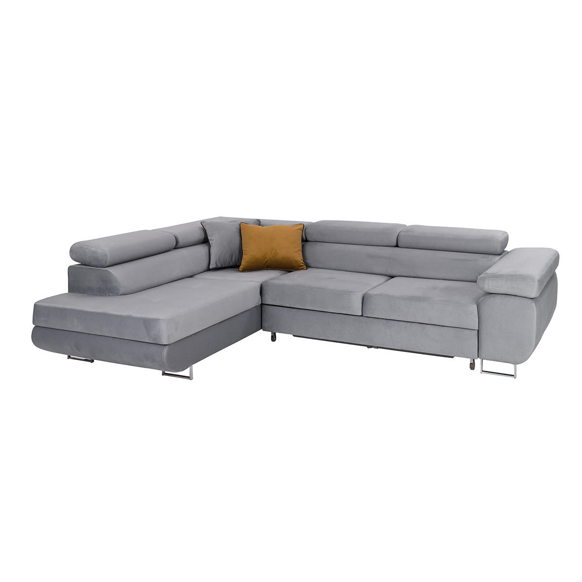 ECKSOFA Wilson 4 Sitzplätze Grau - Grau, Holzwerkstoff (271/201cm) - Petits-meubles
