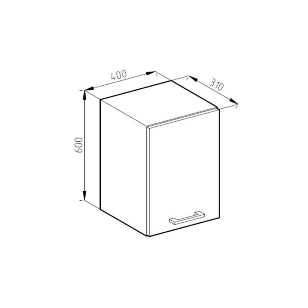 Thumbnail - Vicco Hängeschrank, Grau, Weiß, Holzwerkstoff, 2 Fächer, Rechteckig, 40x60x31 cm, Küchen, Küchenmöbel, Küchenschränke, K...