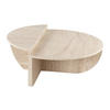 COUCHTISCH 2-teilig - Travertin-Optik - Beige- ALOEVA - Beige, Holz (90/60/30cm) - Vente-Unique