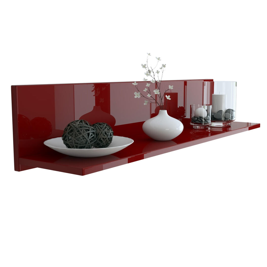 WANDREGAL Skadu Bordeaux Hochglanz - Bordeaux, Holzwerkstoff (97.5/18.5/18.5cm) - Vladon