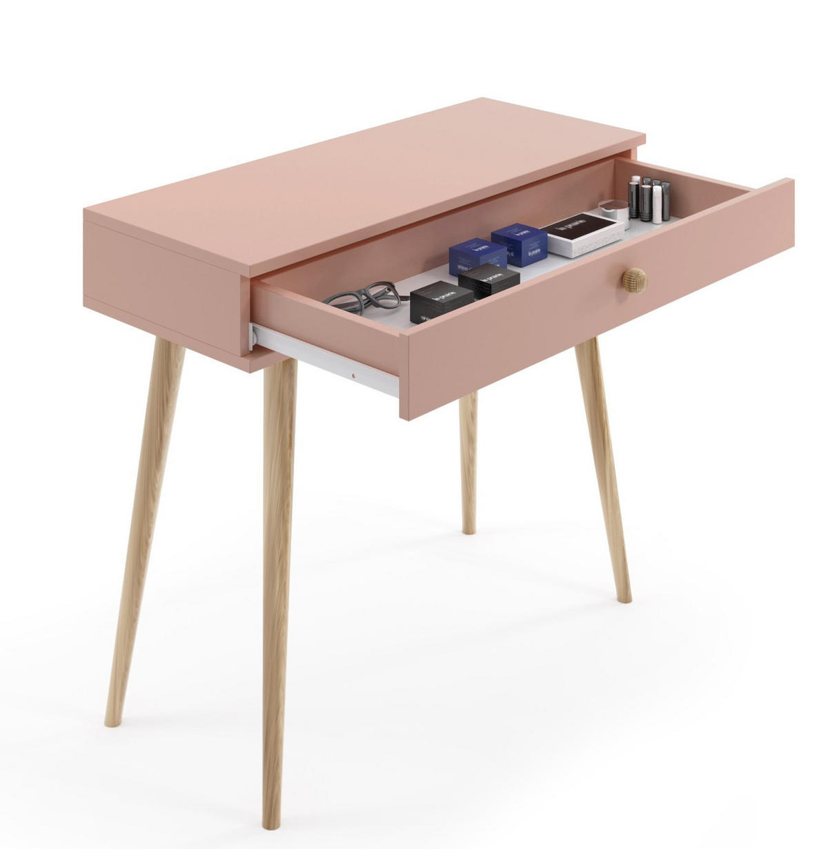 KONSOLE Rosa Boho Auf Hohen Beinen - Rosa, Holzwerkstoff (1/90/80cm) - Sepro Meble
