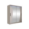 SCHWEBETÜRENSCHRANK Westa X, mit RGB LED Beleuchtung - Kaschmir/Silberfarben, Holzwerkstoff/Metall (150/200/58cm) - MIRJAN24