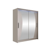 SCHWEBETÜRENSCHRANK Westa X, mit RGB LED Beleuchtung - Kaschmir/Silberfarben, Holzwerkstoff/Metall (150/200/58cm) - MIRJAN24