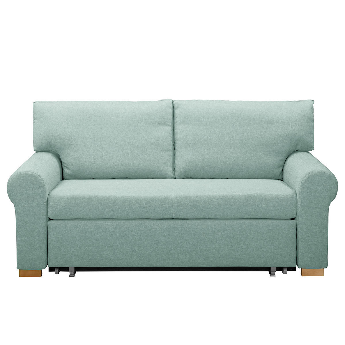 SCHLAFSOFA - Pastellblau/Transparent, Birkenholz/Textil (165/95/90cm) - home24