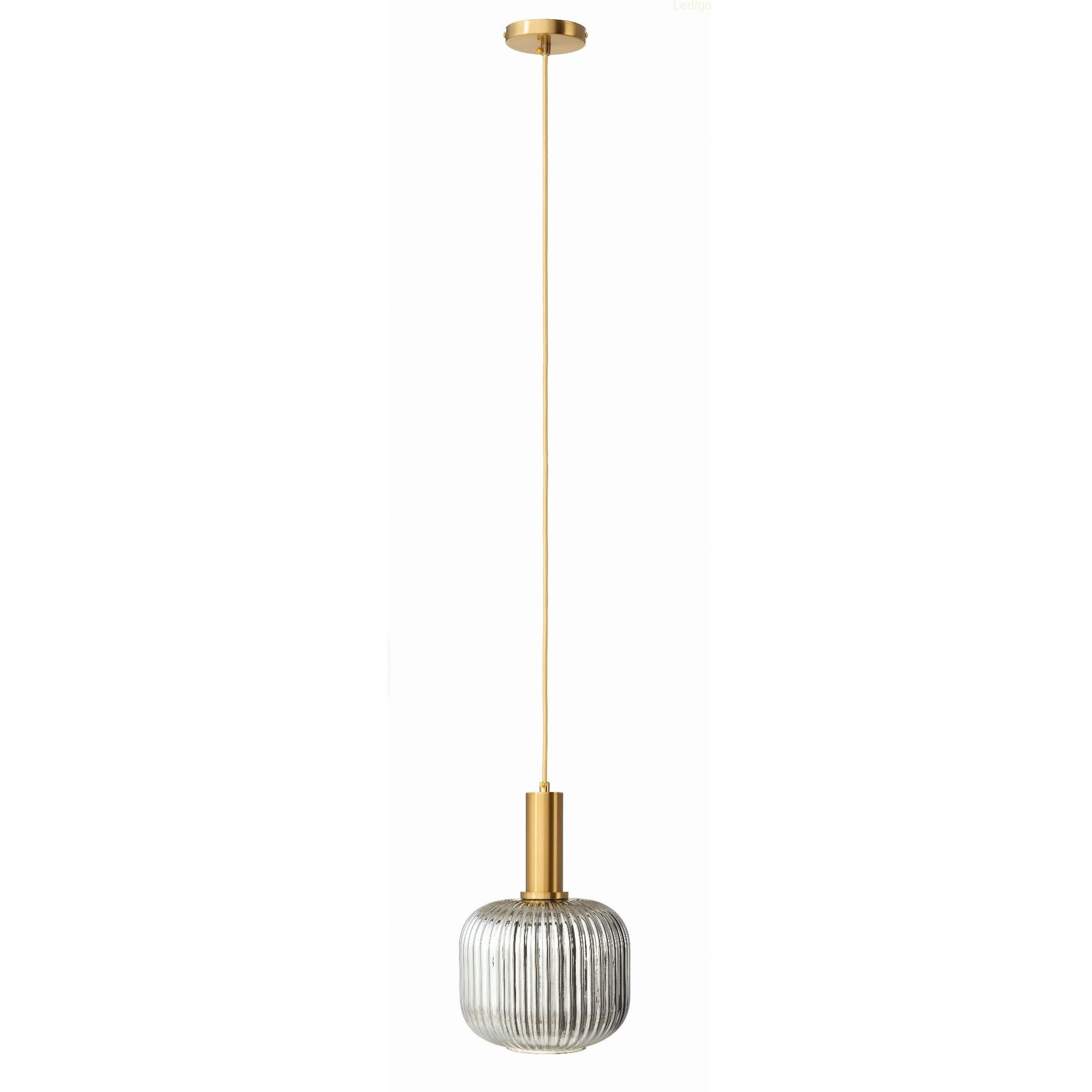 PENDELLEUCHTE Paris - Transparent/Goldfarben, Glas/Metall (17/17/125cm) - kiki design