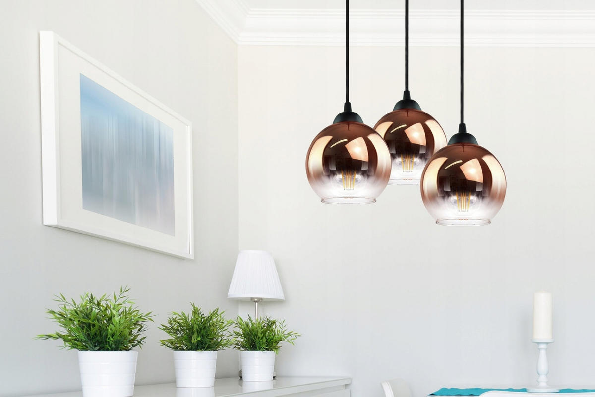 PENDELLEUCHTE MASUR - Transparent/Goldfarben, Glas/Metall (35/35/80cm) - kiki design