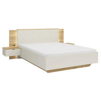 BETT 160/200 Naya Kaschmir und Eichenholz-Optik - Kaschmir, Holzwerkstoff (160/200cm) - Petits-meubles