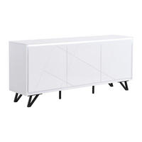 SIDEBOARD 3 Türen - Mit LED-Beleuchtung - MDF - Weiß lackiert - SALIANO - Weiß, Holz (180/77/40cm) - Vente-Unique