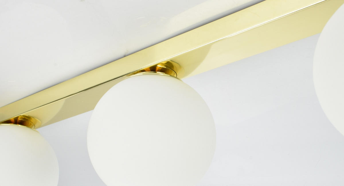 DECKENLEUCHTE GOLDGLAS - Goldfarben/Weiß, Glas/Metall (14/66/16cm) - kiki design