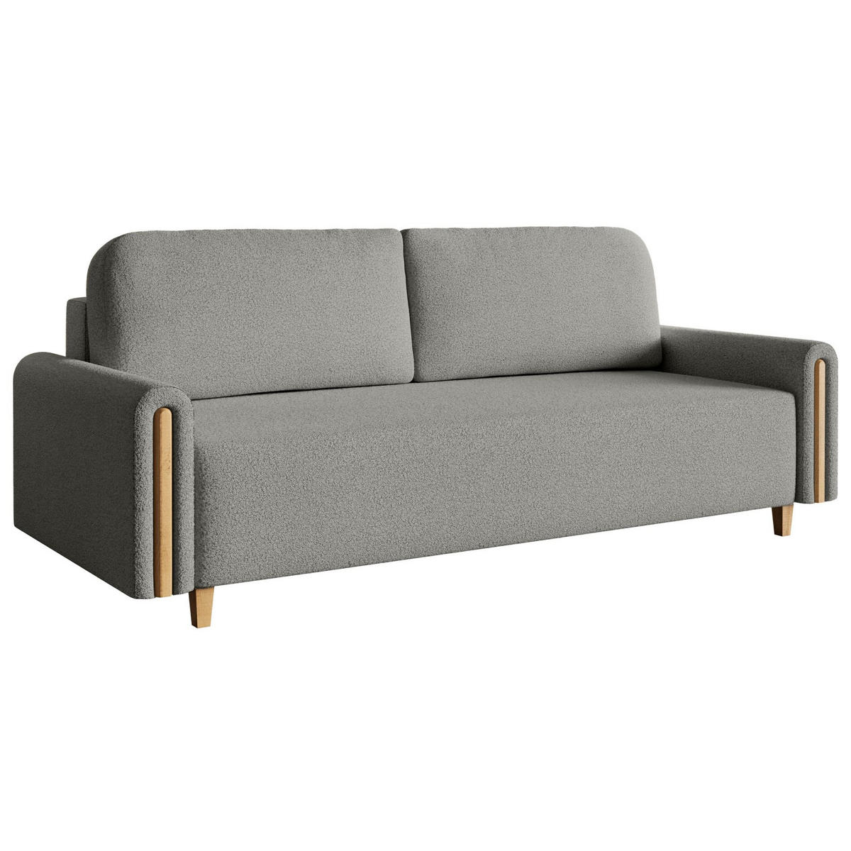 3-SITZER SCHLAFSOFA Majla Hellgrau - Eichefarben/Hellgrau, Holz/Textil (236/93/97cm) - Selsey