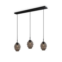 HÄNGELEUCHTE Echos 3-flammig Rauch Ø 18cm - Anthrazit/Schwarz, Glas (18/18/20cm) - s.luce