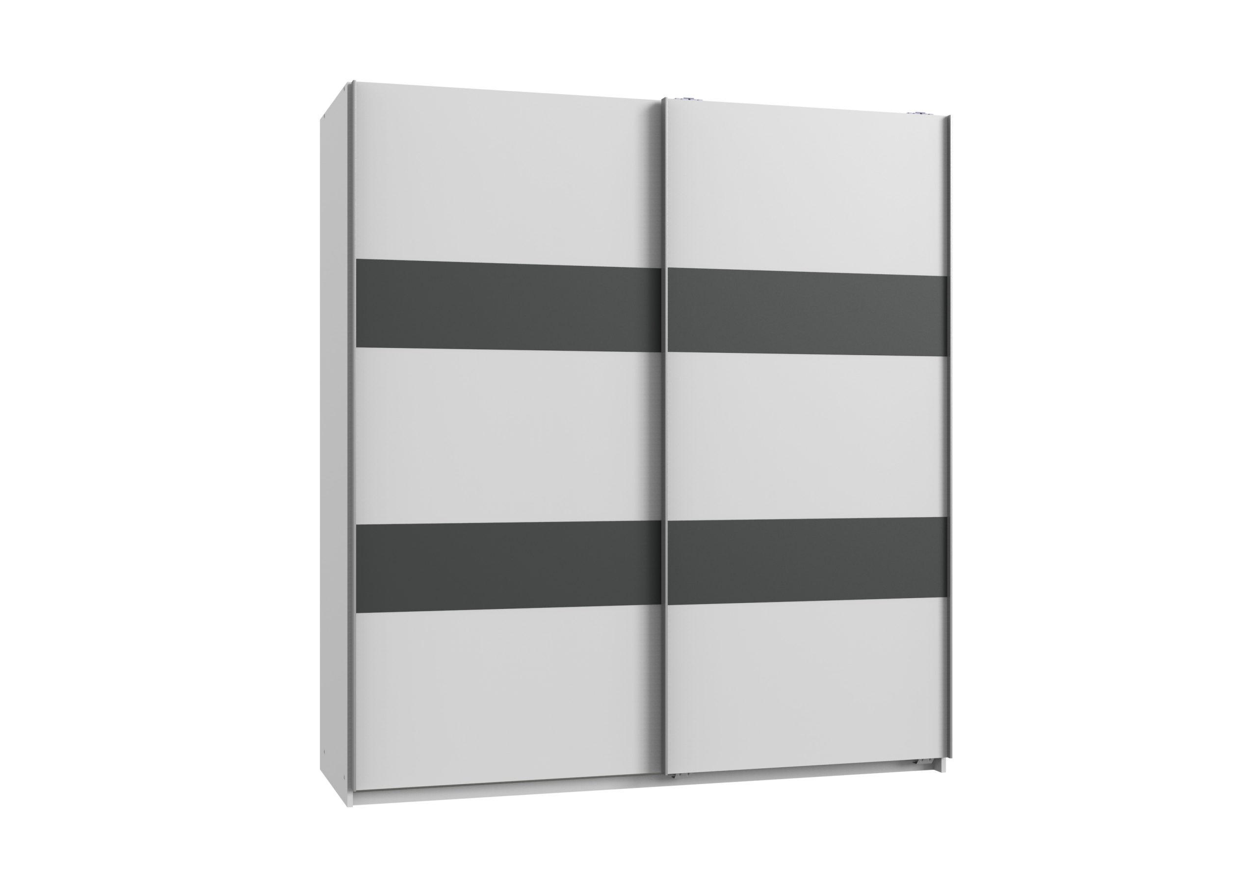 KLEIDERSCHRANK Chess in Weiß und Grafit - Schwebetürenschrank 179 cm Breite - Weiß, Holzwerkstoff (179/198/65cm)