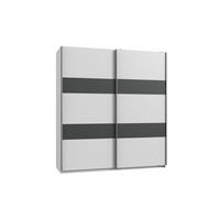 KLEIDERSCHRANK Chess in Weiß und Grafit - Schwebetürenschrank 135 cm Breite - Weiß, Holzwerkstoff (135/198/65cm)