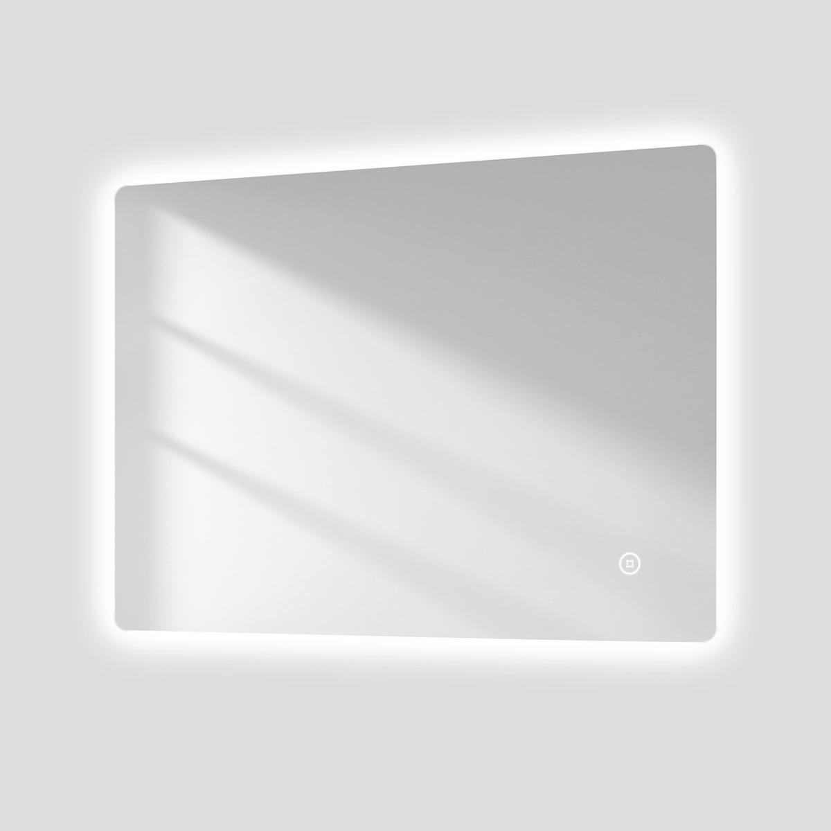 BADSPIEGEL mit Anti-Beschlag Beleuchtung Rechteckig 80/60 cm - Weiß, Glas (60/3/80cm) - EMKE