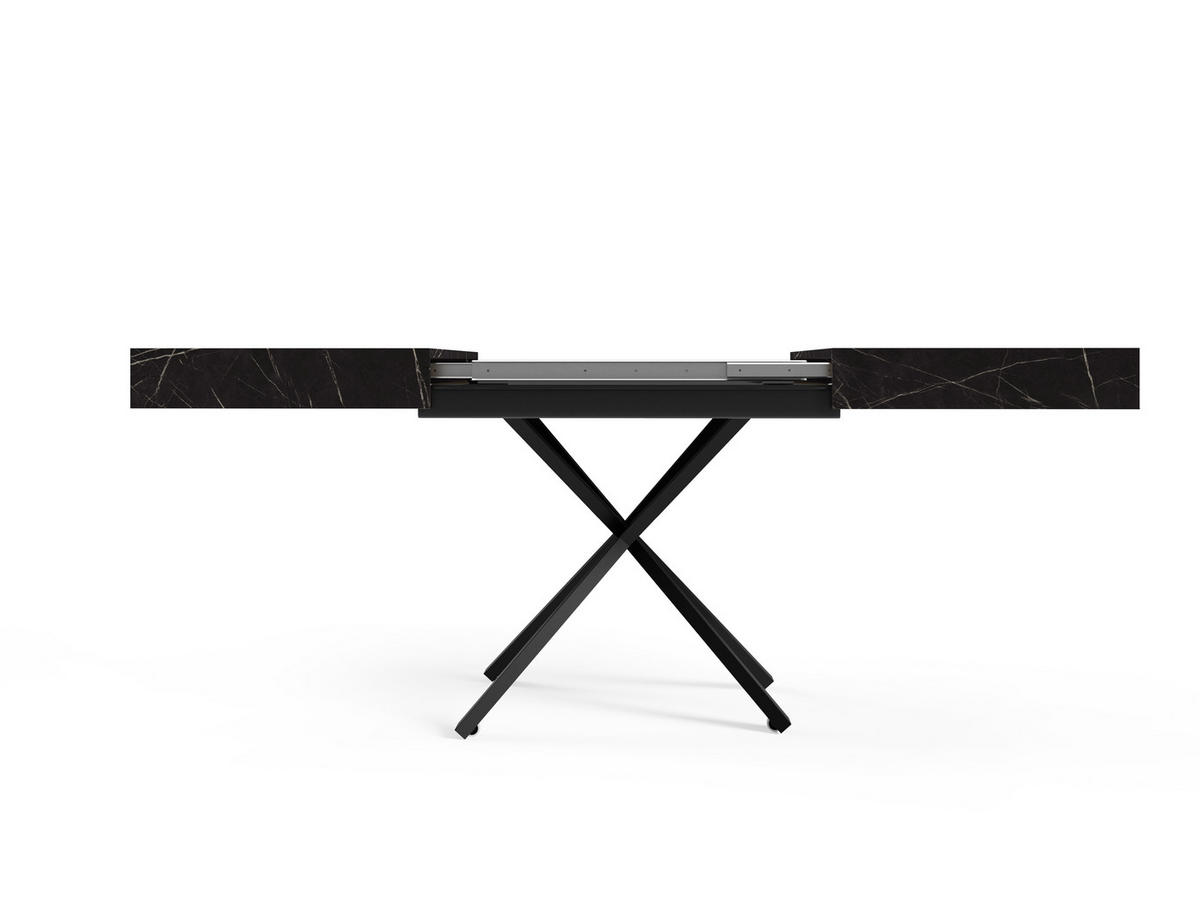 COUCHTISCH SANNA X - Schwarz, Holzwerkstoff/Metall (80/120/27cm) - Meblini