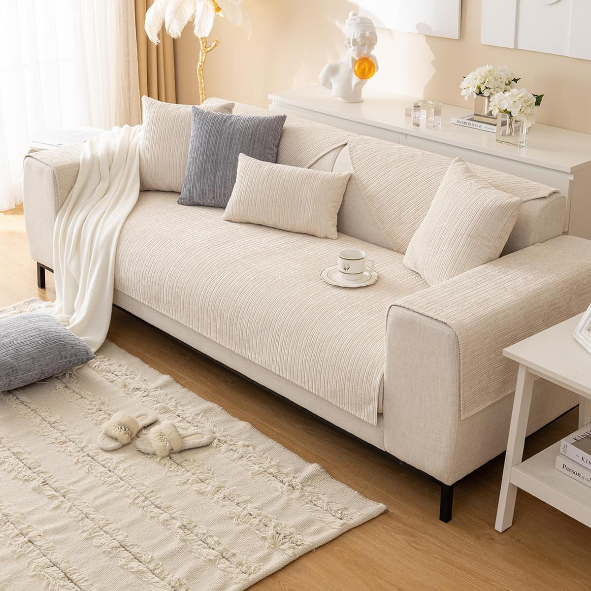 SOFAÜBERWURF Beige 1 Stück - Ecru, Textil (70/180cm) - Kaket