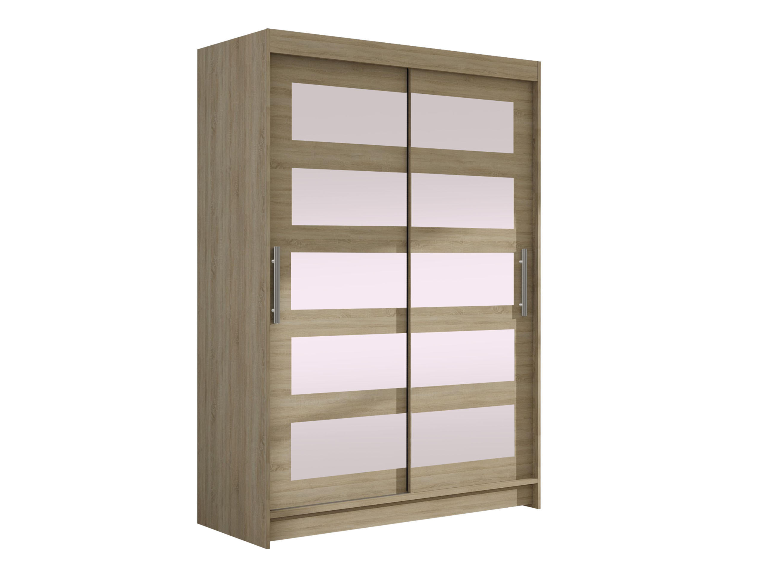 KLEIDERSCHRANK Miami IV - Silberfarben/Sonoma Eiche, Holzwerkstoff/Kunststoff (120/200/58cm) - MIRJAN24