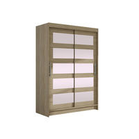 KLEIDERSCHRANK Miami IV - Silberfarben/Sonoma Eiche, Holzwerkstoff/Kunststoff (120/200/58cm) - MIRJAN24