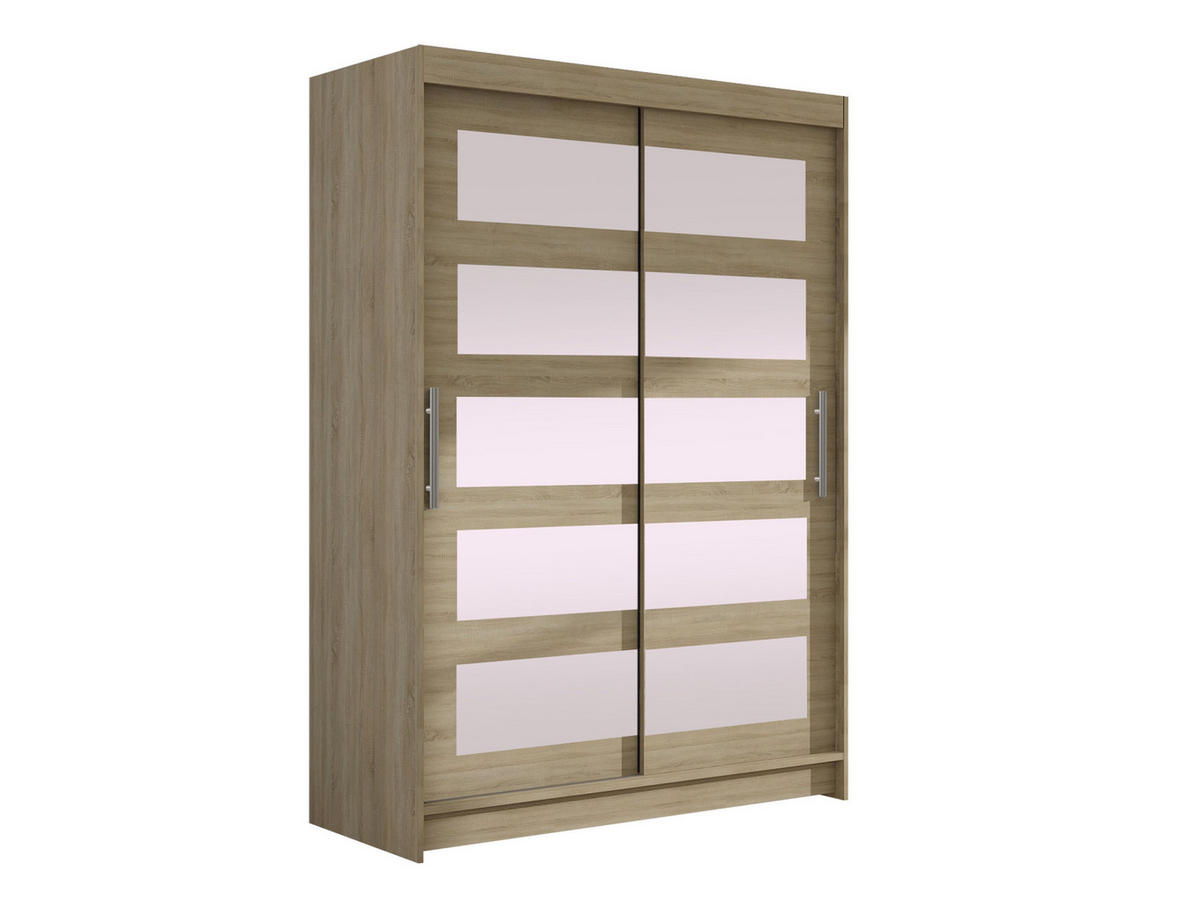 KLEIDERSCHRANK Miami IV - Silberfarben/Sonoma Eiche, Holzwerkstoff/Kunststoff (120/200/58cm) - MIRJAN24
