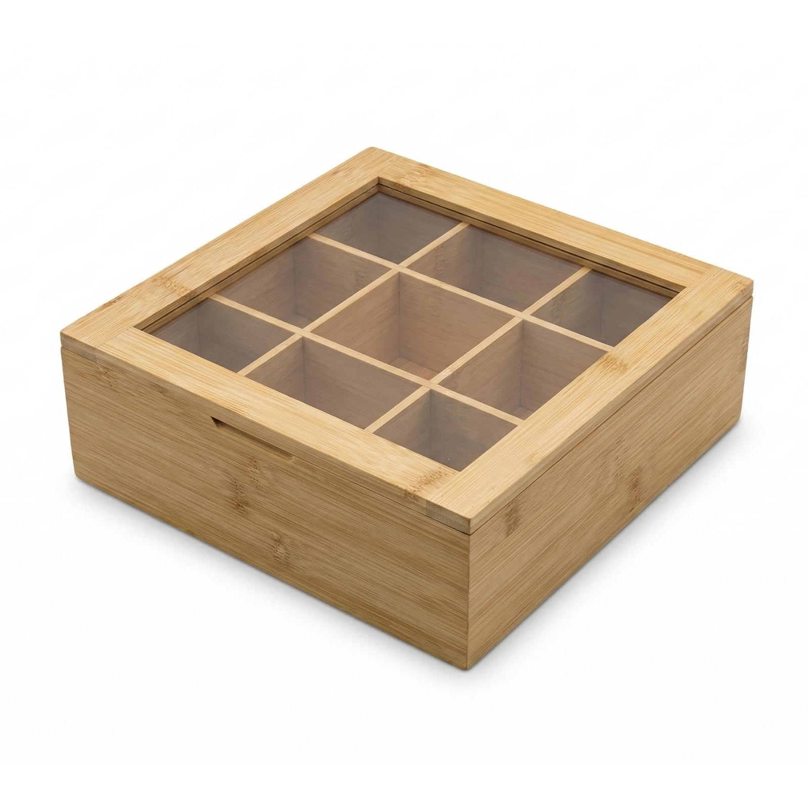 TEEBOX Nove Bambus 9 Fächer - Beige, Naturmaterialien (24/9.5/24cm) - AROMELIO