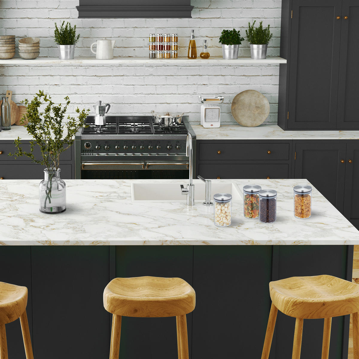 4XVORRATSGLÄSER - Transparent, Glas/Kunststoff (9.5/18/9.5cm) - Relaxdays