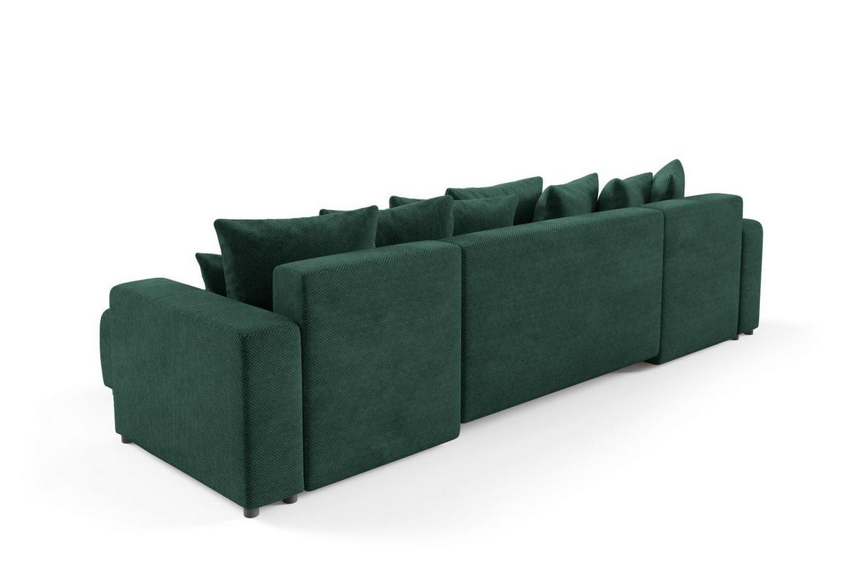 WOHNLANDSCHAFT mit Schlaffunktion Grün - Grün, Textil (318/88/145cm) - Furnisell